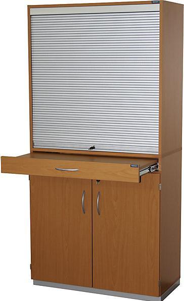 Produktbild eurokraft pro Sortierschrank mit Rollladen und Sortiertisch (91.5 x 44 x 186.5 cm)