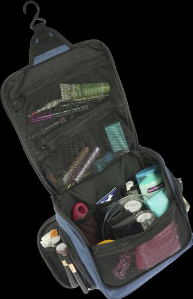Actual product image Toiletry bag made of nylon, 6 different sized compartments with zip, 34x27x10 cm