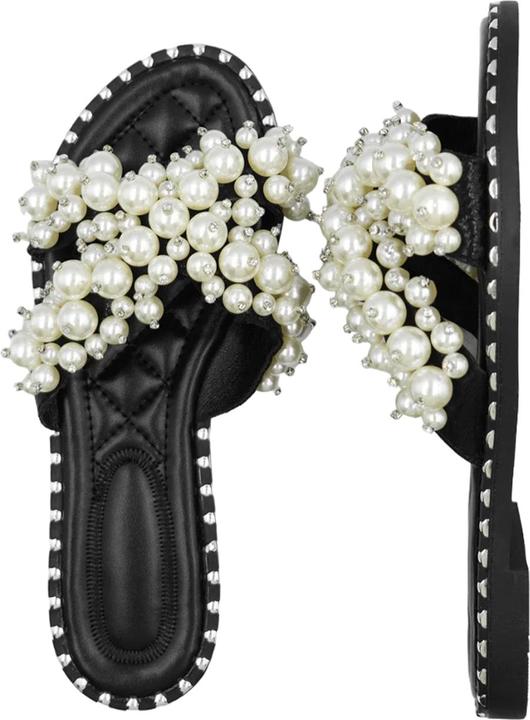 Actual product image Where's That From Womens/Ladies Eve Pearl Flat Heel Sliders (41)