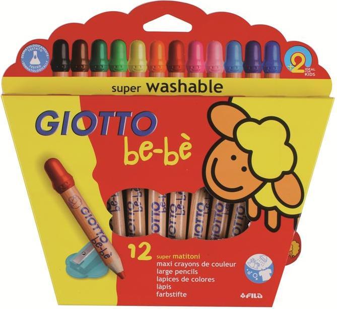 Immagine prodotto FILA Giotto 12 Matitoni bebè - Diametro mina 7Mm - Temperamatite compreso nella confezione (12 colori, 12 x)