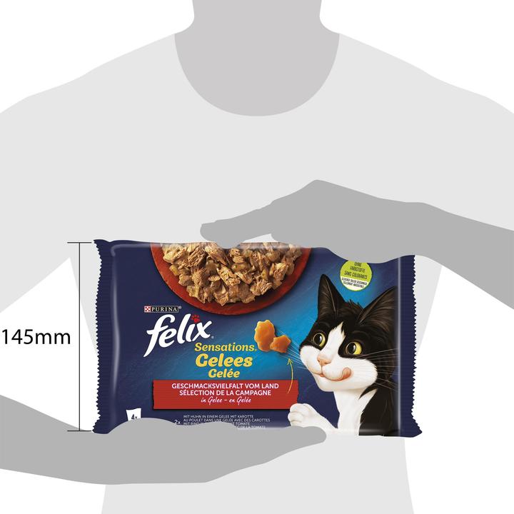 Image du produit Felix sensation Gelée boeuf & poulet (Adulte, 4 pcs, 340 g)