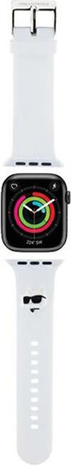 Actual product image Karl Lagerfeld Pasek KLAWLSLCNH Apple Watch 42/44/45mm biały/white strap 3D Rubber Choupette Head (Steel, Silicone, Apple Watch Series 1, Apple Watch Series 2, Apple Watch Series 3)