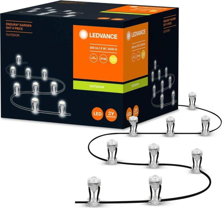 Produktbild Ledvance LED Lichterkette ENDURA GARDEN DOT 9P 830 (0.02 m)