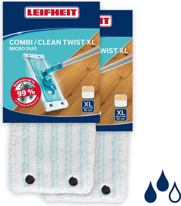 Actual product image Leifheit 2 pack Wiper cover CLEAN TWIST XL/Combi XL micro duo (2 pcs.)