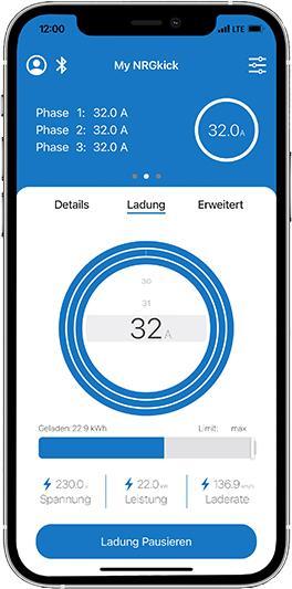 Produktbild NRGkick 32A Pure GSM/GPS/SIM Standard 10m WLAN (Typ 2, 22 kW, 32 A, Typ 2)