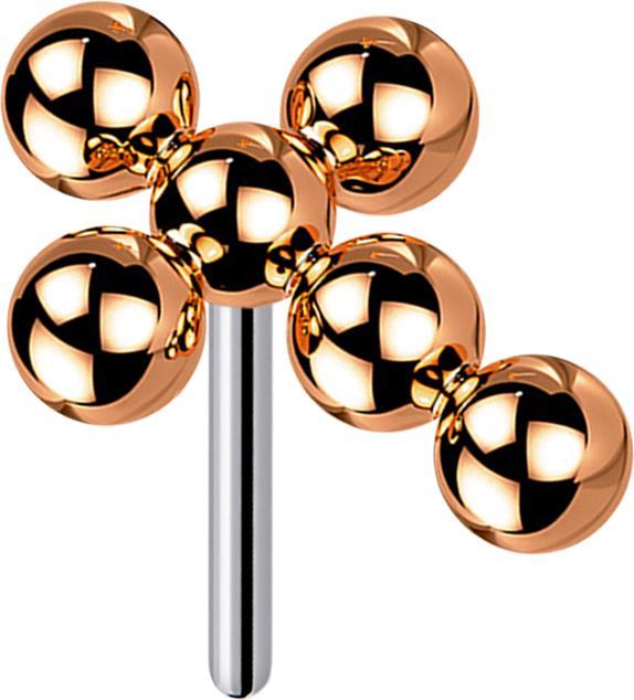 Produktbild Star Piercing Threadless rosegold Kreuz Kugeln (Titan G23, ohne Messing)