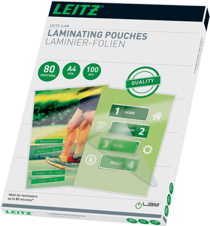 Leitz Pochette en feuille d'aluminium plastifiée (A4, 100 pièce(s), 80 µm)