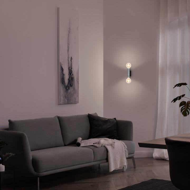 Produktbild Briloner Wandleuchte, antik-silber / schwarz, 2xE27/max.10W (E27)