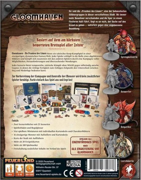 Produktbild Feuerland Gloomhaven - Die Pranken des Löwen (Deutsch)