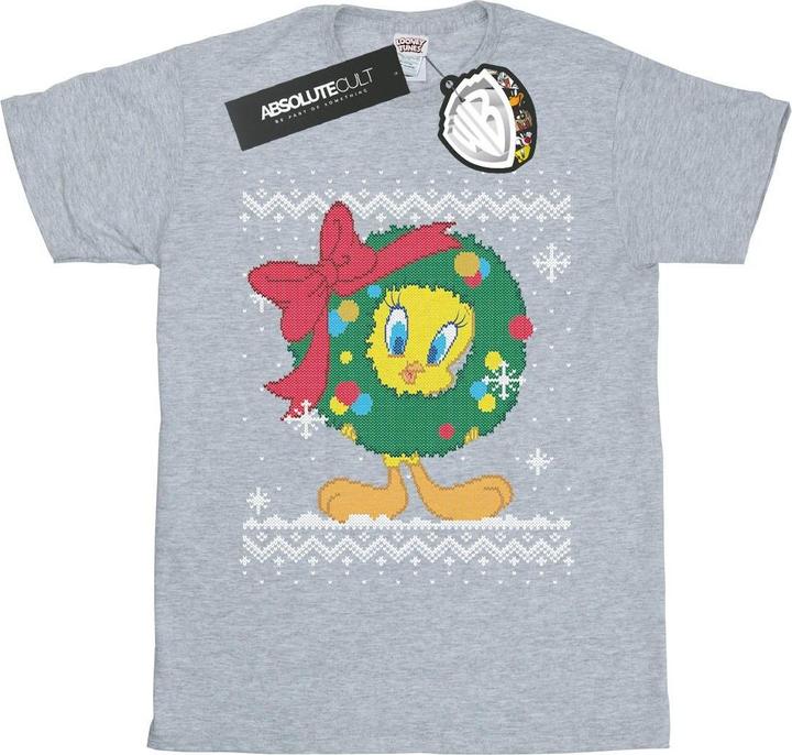 Looney Tunes Tweety Pie Christmas Fair Isle TShirt (L)