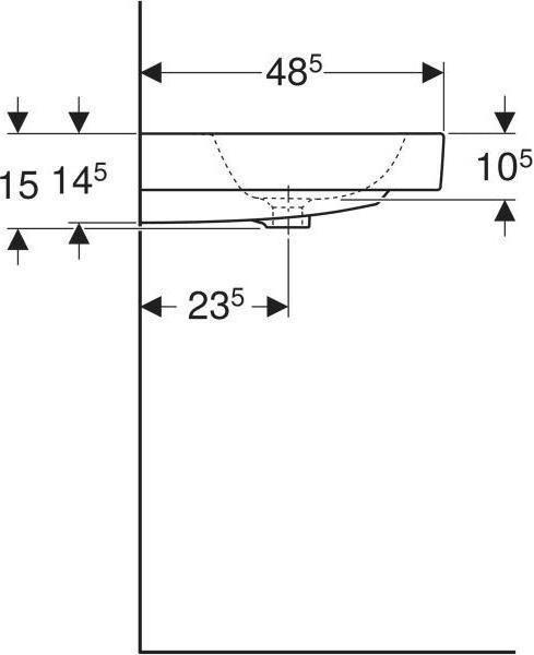 Produktbild Geberit Waschtisch iCon 60 cm wei Keratec 124060600 (485 mm, 600 mm)