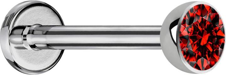 Immagine prodotto Star Piercing Micro labret in argento con emisfero in cristallo rosso (Titanio G23, senza ottone)