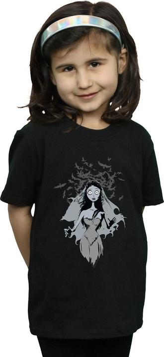 Actual product image Corpse Bride Girls Crow Veil Cotton T-Shirt (152, 158)