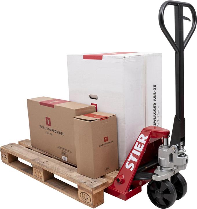 Produktbild Stier Gabelhubwagen Tragkraft 2000kg Gabellänge 1800mm Nylon-Reifen (2000 kg)