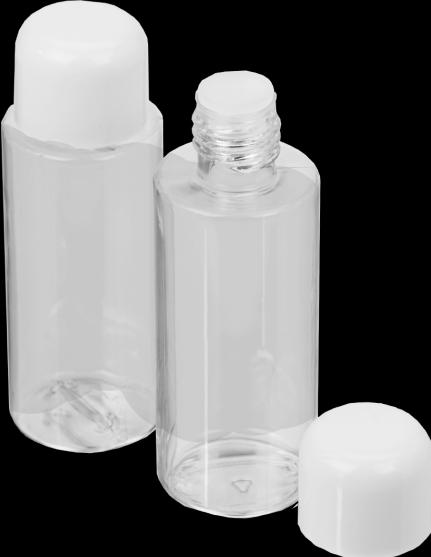 Produktbild Kosmetik-Flasche, Kunststoff, weisser Deckel, für 100 ml, Ø 3,8 cm, Höhe 11,5 cm