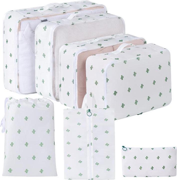 Produktbild Only-Bags.Store 7-tlg. Travel Organizer Set, multifunktionale Nylon-Aufbewahrungstaschen mit atmungsaktivem Mesh