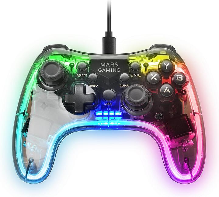 Produktbild Mars Gaming Manette De Jeu Filaire Mgp-C RGB (Transparent) (Mac, PC, Switch, Android, PS3)