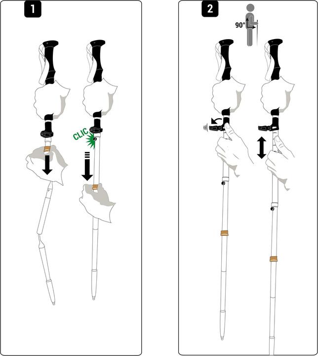 Produktbild Kiprun Trailrunningstöcke recyceltes Aluminium faltbar 3 Teile - 500 (115 cm)