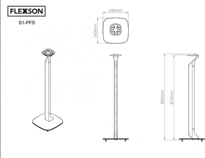 Produktbild Flexson Premium Floorstand zu Sonos PLAY:1 (1 Stk., Ständer, Höhenverstellbar)