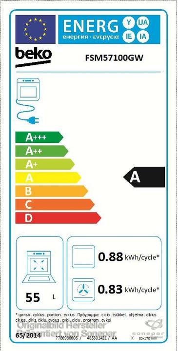 Energie-Label Beko FSM57100GW