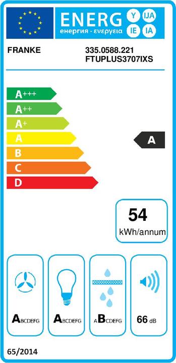 Energy Label Franke Tube Plus Inselhaube (Island canopy)