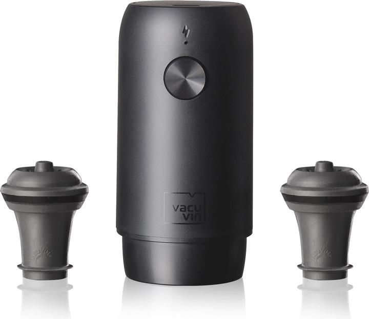 Immagine prodotto Vacu Vin Vacuvin Weinpumpe Elektrische Vakuumpumpe Schwarz, Detailfarbe (Pompa per il vino)
