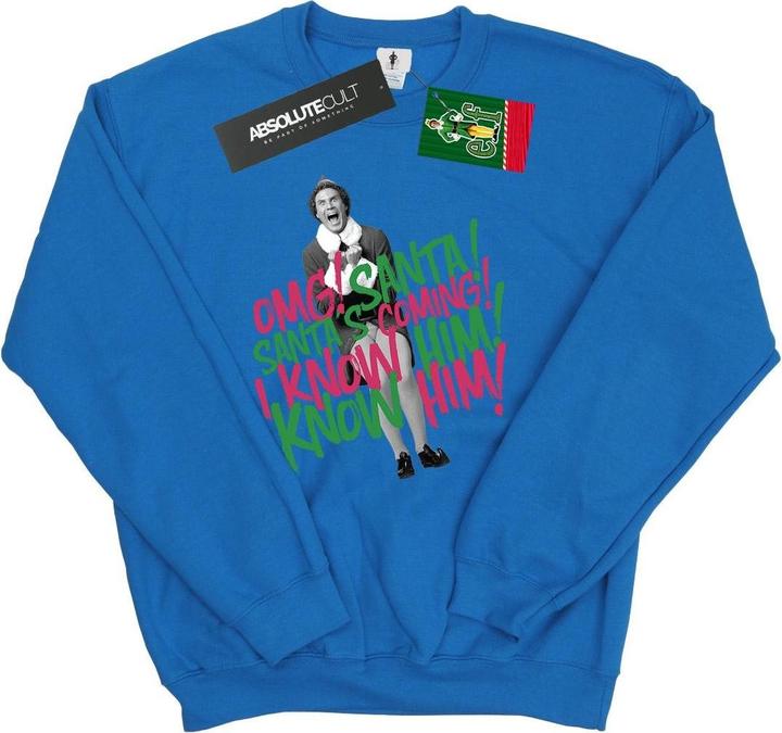 Actual product image Elf Mens Santa's Coming Sweatshirt (XL)