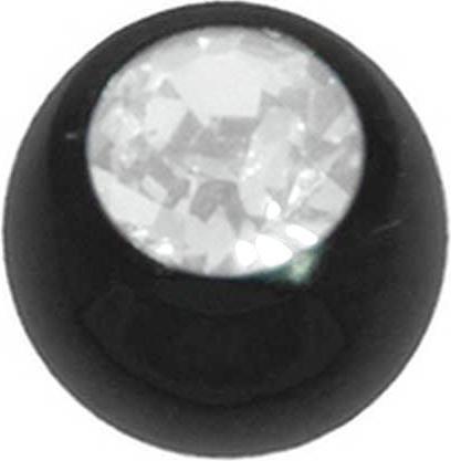 Produktbild Bijouteria 1.2mm Piercing-Kugel (Premium Kristall, Chirurgenstahl 316L, PVD Beschichtung (schwarz))