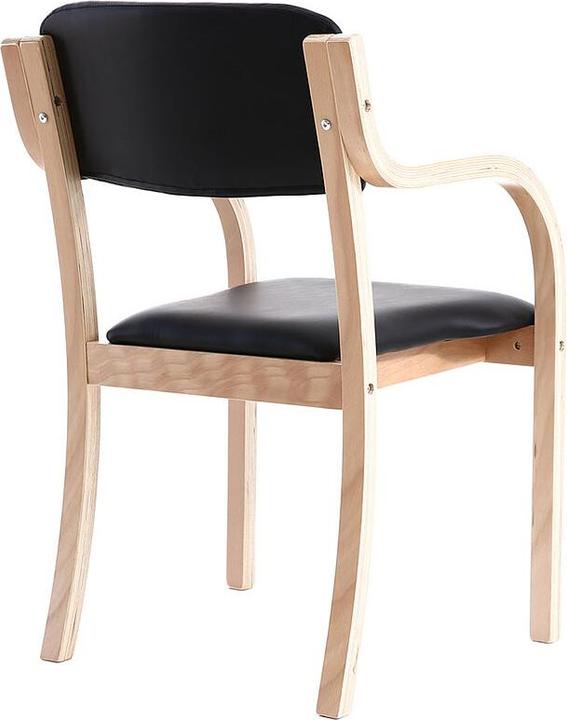 Teqler Wartezimmer-Stuhl mit Armlehnen schwarz
