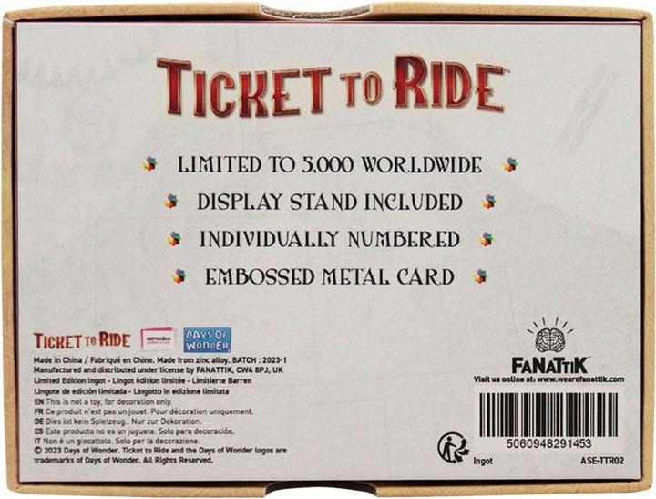 Produktbild Fanattik Ticket to Ride Metallbarren Trans America Express Limited Edition