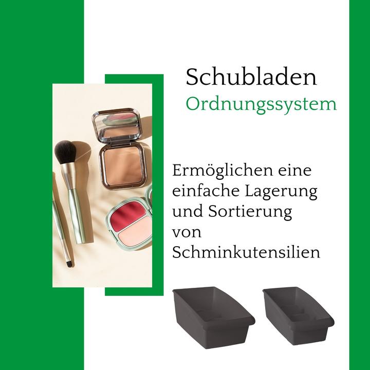 Image du produit Novaliv Lot de 2 rangements pour cosmétiques Grand tiroir de rangement Salle de bain - 25 x 16 cm ANTHRAZIT (25 x 16 cm)