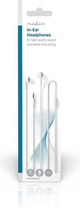 Produktbild Nedis Kopfhörer mit Kabel | 3.5 mm | Seillänge: 1.20 m | Eingebautes Mikro | Weiss (Kabelgebunden)