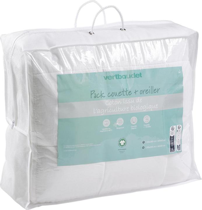 Image du produit Vertbaudet Ensemble de literie pour enfants composé d'une couette d'été et d'un oreiller en coton biologique