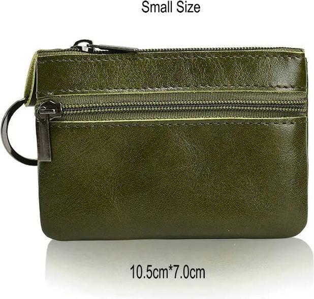 Only-Bags.Store Vintage Crazy Horse Leder Münze Geldbörse Echtes Leder Reissverschluss Münze Brieftasche Retro Key