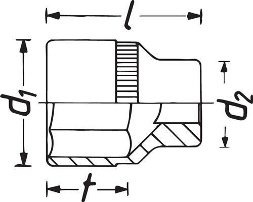 Actual product image HAZET Socket ∙ hexagon 1000-38 ∙ Square, hollow 20 mm (3/4 inch) ∙ Outside hexagon profile ∙ 38 mm (38 mm)
