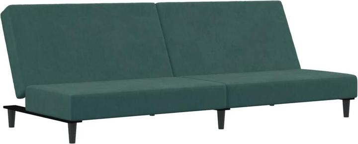 Actual product image VidaXL Sofa bed 2 seater with footstool Sofa bed daybed dark green velvet (Sofa bed)