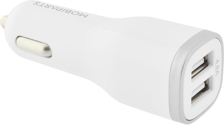 Actual product image Mobiparts Car Charger Dual USB 24W/4.8A + Micro USB Cable White