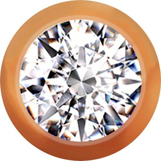 Produktbild Star Piercing Kugel rosegold mit Kristall silber (Chirurgenstahl 316L)