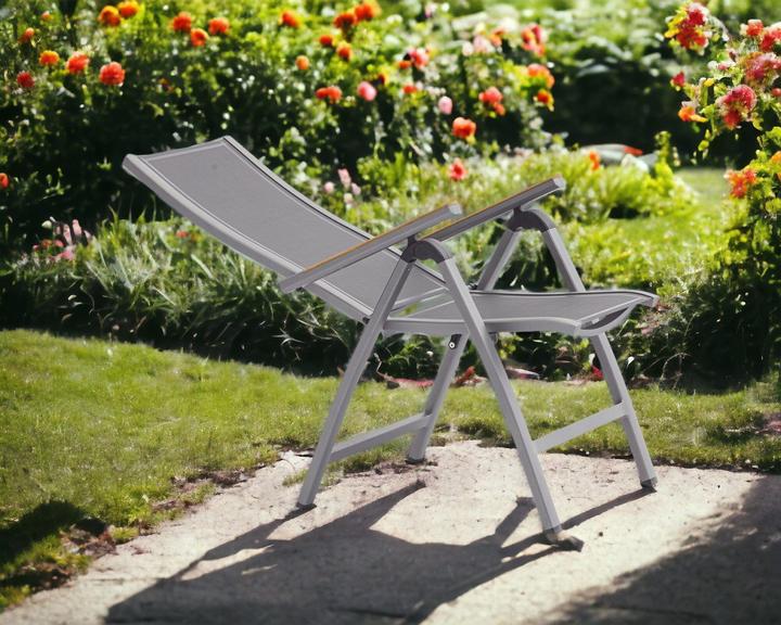 Image du produit Zebra Gamme de mobilier de jardin FLY FLY Fauteuil relax graphite avec accoudoirs en teck