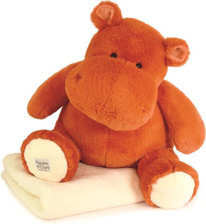 Produktbild Doudou et Compagnie Hippo mit Kuscheldecke terracotta, 45cm (45 cm)