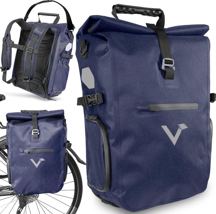 Actual product image Valkental ValkPro Bike Bag - 23L, Blue (26 l, Luggage carrier bag)