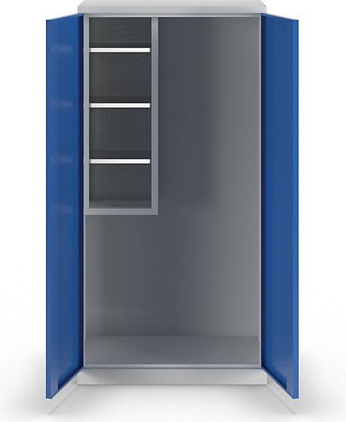Produktbild MBA-System Geräte- und Putzmittelschrank JUMBO, Vollblechtüren/1 Regalbox, l.grau/blau (45 cm, 112 cm)