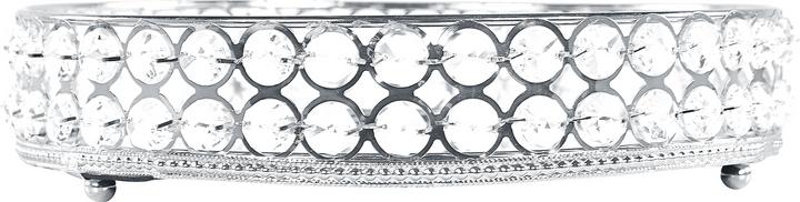 Image du produit Beliani Plateau décoratif verre / fer effet miroir ø 25 cm argent VATAN