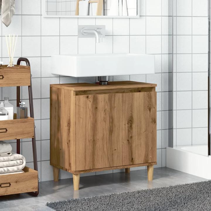 Actual product image VidaXL Waschbeckenunterschrank Unterschrank Badschrank Badmöbel Artisan-Eiche (58 x 33 x 60 cm)