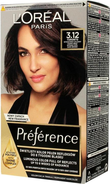 Produktbild L'Oréal Paris L'Oreal Paris Paint Recital Preference 3.12 Honore-Intense cold dark brown (3.12 Intensive Cool Dark Brown)
