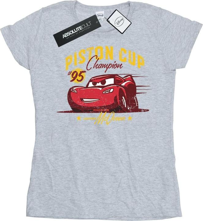 Actual product image Disney Womens/Ladies Cars Piston Cup Champion Cotton T-Shirt (S)