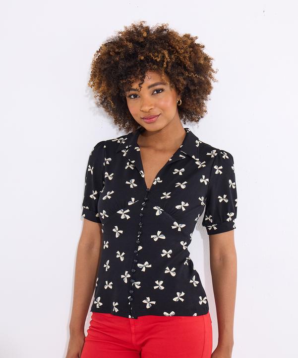 Actual product image Joe Browns Bow Print Jersey Top (42)