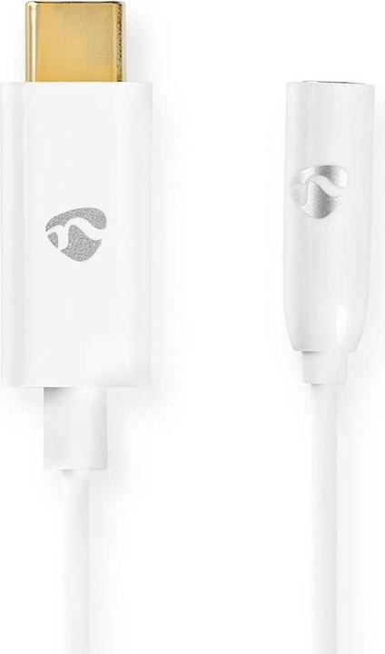 Produktbild Nedis USB-C Stecker -> Klinkenbuchse 3.5mm Länge=15cm, weiss, Blister (3.5mm Klinke, USB Typ C)