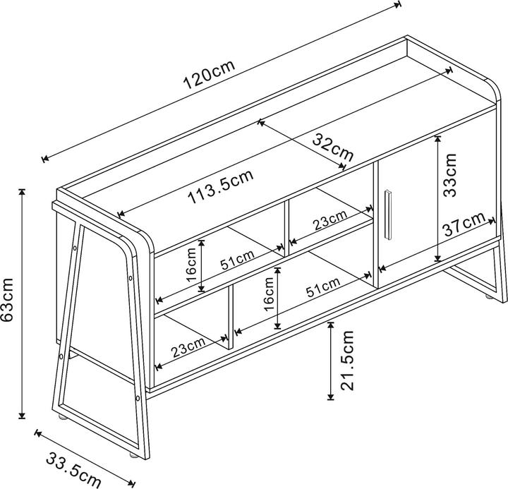 Nutritional values and ingredients En.Casa Furniture set Storfjord 2-pcs. 1x ladder shelf, 1x TV cabinet