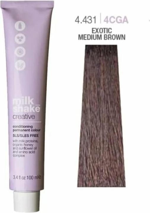 Immagine prodotto Milk_Shake Creative - farba do włosów 100ml, pełna paleta kolorów - 4.431 | 4CGA || Średni Miedziany Złoty (4,431, 4CGA, Średni Miedziany Złoty)